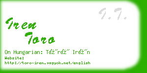 iren toro business card